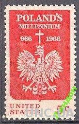 США 1966 Польша герб орел птицы ** есть кварт о