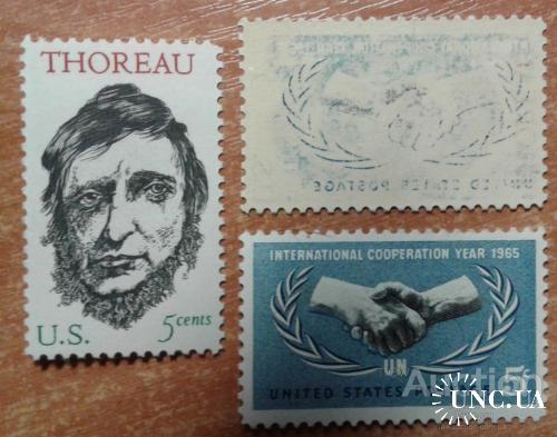 США 1967 на марке Генри Торо проза люди АБКЛЯЧ марки ООН ** м