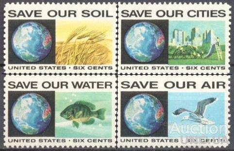 США 1970 Сохранение природы Земля фауна птицы рыбы с/х города серия ** м