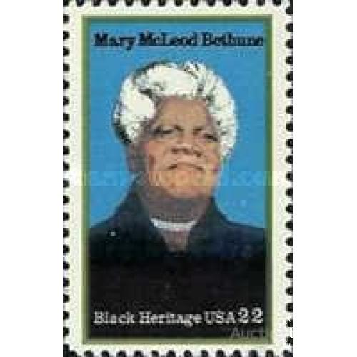 США 1985 Mary McLeod Bethune Права человека закон Black Heritage люди ** о