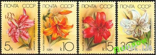 СССР 1989 флора цветы лилии ** м