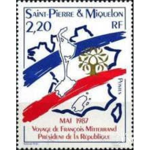 Ст Пьер и Микелон 1987 Визит президента Франции политика карта люди ** о