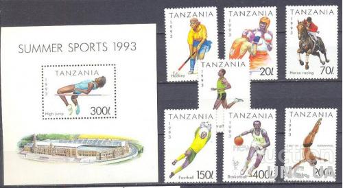Танзания 1993 спорт олимпиада футбол бокс л/а кони ** о