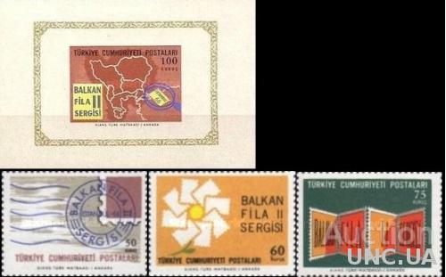 Турция 1966 филвыставка Балкафила марка карта почта блок и серия ** о