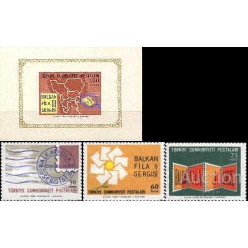 Турция 1966 филвыставка Балкафила марка карта почта блок + серия ** о