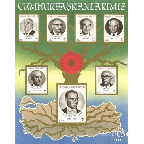 Турция 1987 президенты гос. политические деятели Ататюрк люди ** о