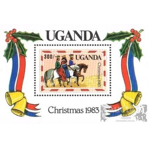 Уганда 1983 живопись Рождество религия кони блок ** о