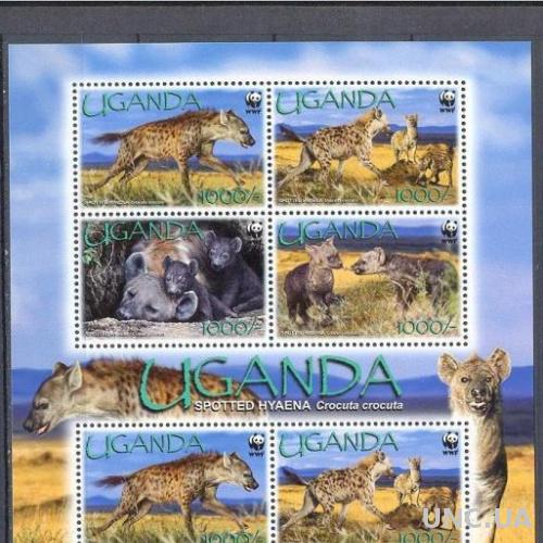Уганда 200 фауна Африки ВВФ WWF гиены лист ** о