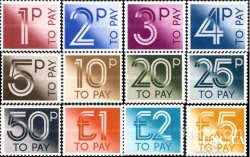 Великобритания 1982 стандарт доплатные марки доплата ** о