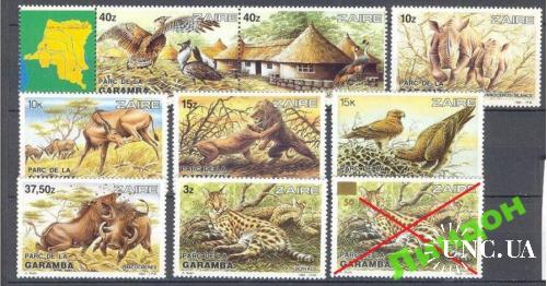 Заир 1980 фауна Африки карта ** овб
