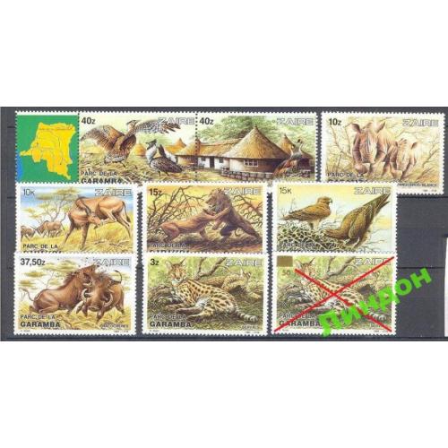 Заир 1980 фауна Африки карта ** овб