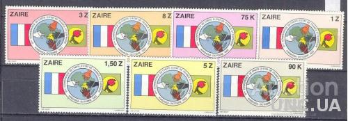 Заир 1982 Конференция Франция флаг карта руки ** о