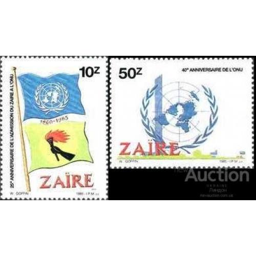 Заир 1985 ООН флаг карта ** о