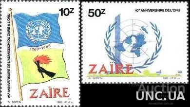 Заир 1985 ООН флаг карта ** о