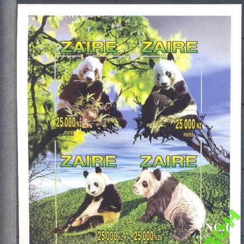 Заир 1996 1994 фауна панды медведи без/зуб блок ** о