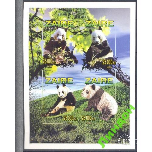 Заир 1996 1994 фауна панды медведи без/зуб блок ** о