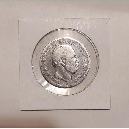 2 марки Германия империя. Прусия 1876 год. B Серебро