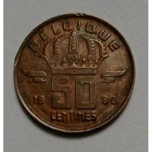 Бельгия 50 сантимов 1980 год