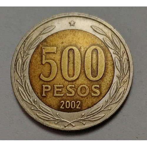 Чили 500 песо 2002 год