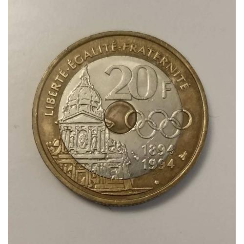 Франция 20 франков 1994 год  биметалл