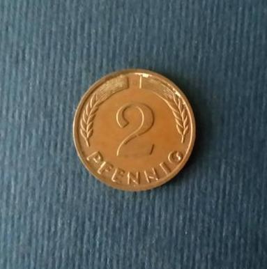 ФРГ 2 пфеннига 1968 год (монетный двор G)