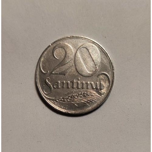 Латвия 20 сантимов 1922 год