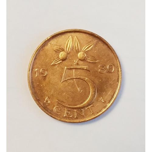 Нидерланды 5 центов 1980 год