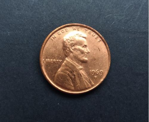 США 1 цент 1969 год