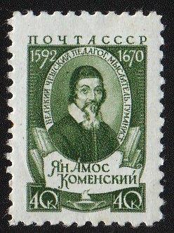 Марка СССР. 1958. Ян Амос Коменский. История, личности.MLH