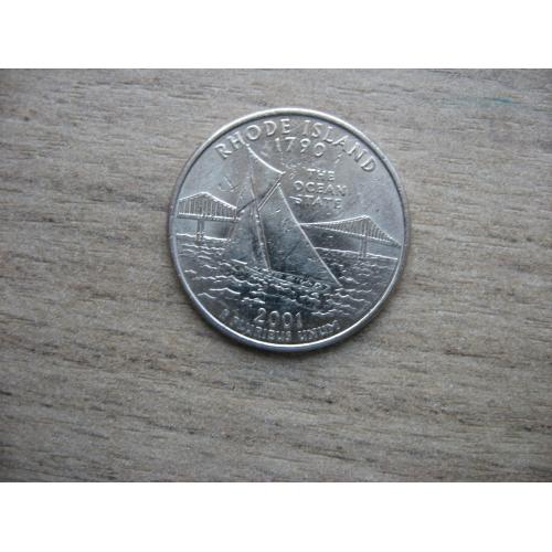 США 25 центов 2001    год Р Род острова