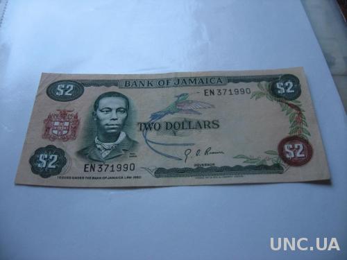 Ямайка 2 долларов 1960 г банк