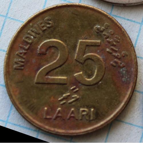 25 лари Мальдивы 2008 