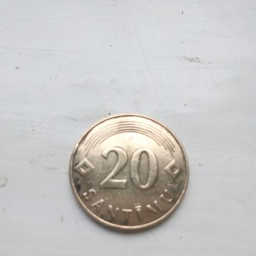 20 сантимов 1992 год Латвия