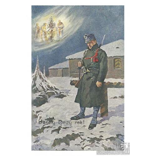 Австро-угорська військова різдвяна листівка. принт.