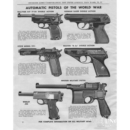 Автоматические пистолеты мировой войны.