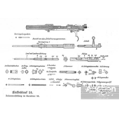 Чертежи деталей к карабину Маузер 98.