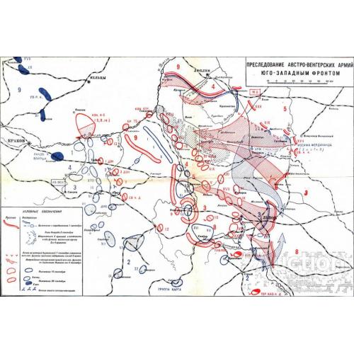 Преследование австро-венгерских армий Юго-Западным фронтом.