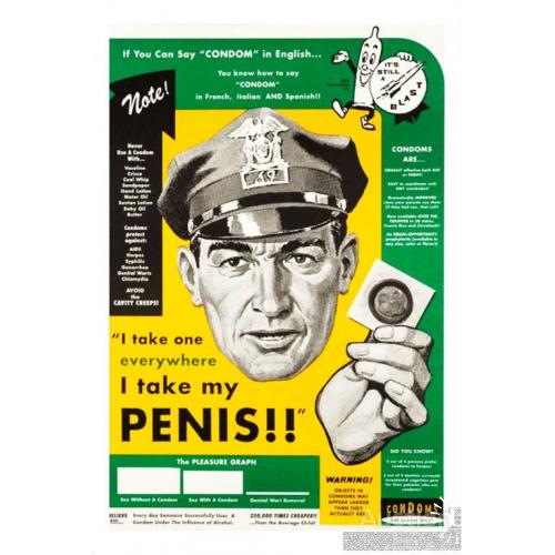 Рекламный плакат США об использовании солдатами презервативов.