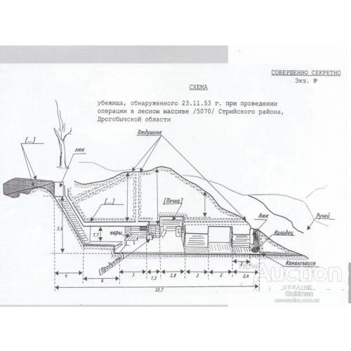 Схема схрону в Стрийскому районі Дрогобичської області в 1952 р.