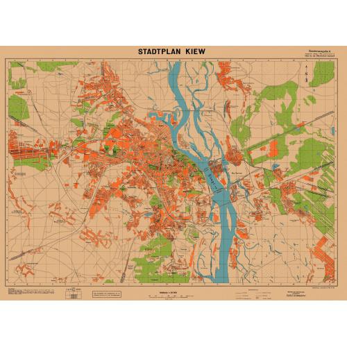 Штадт план Киев. НЕмецкий план Киева. Київ.