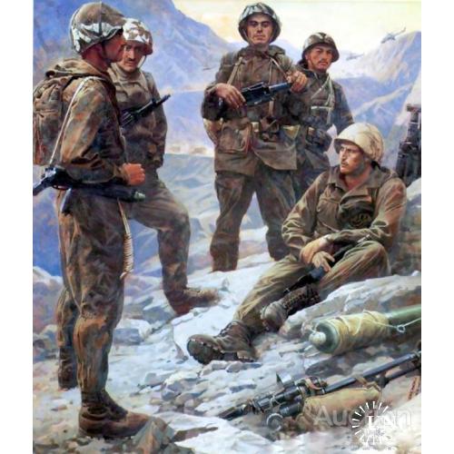 Советские солдаты в горах Афганистана.