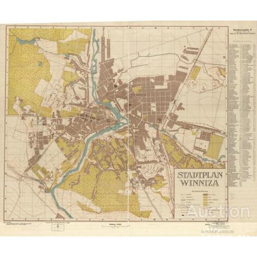 Stadtplan Vinniza. План города Винницы 1943 г.