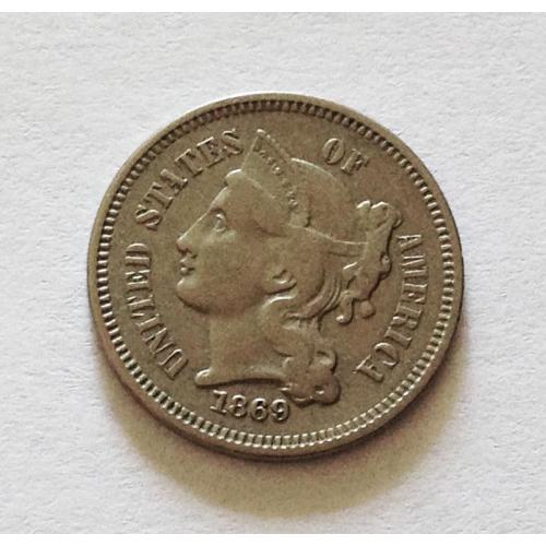 3 цента, 1869 г , США