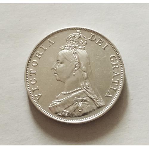 4 шиллинга (2 флорина), 1889 г, Великобритания, королева Виктория, серебро