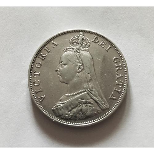 4 шиллинга (2 флорина), 1889 г, Великобритания, королева Виктория, серебро