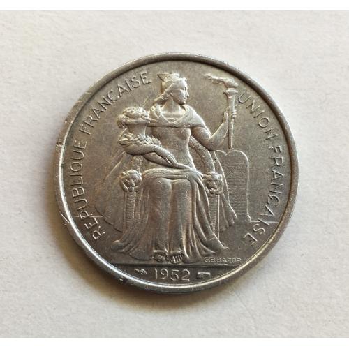 5 франков, 1952 г, Новая Каледония, Заморское сообщество Франции (1948 - 2020)