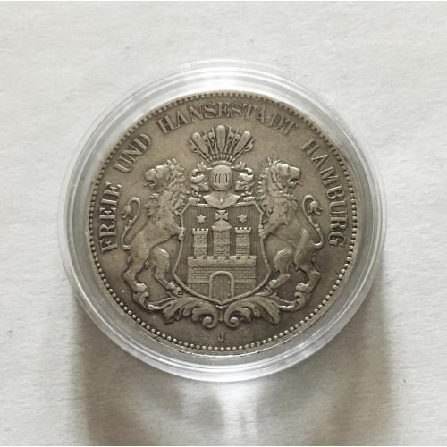 5 марок, 1903 г, Гамбург (1871 - 1918), Германская империя, серебро
