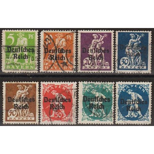 1920 - Німеччина - Стандарти Баварії з надруками в Мюнхені Mi.119-28  _18,30 €