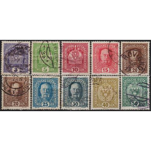 1916 - Австрія - Стандарти Mi.185-95  _4,20 €