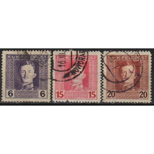 1917 - Австрія - Кайзер Карл І - Польова пошта Мі.57-61 гаш
